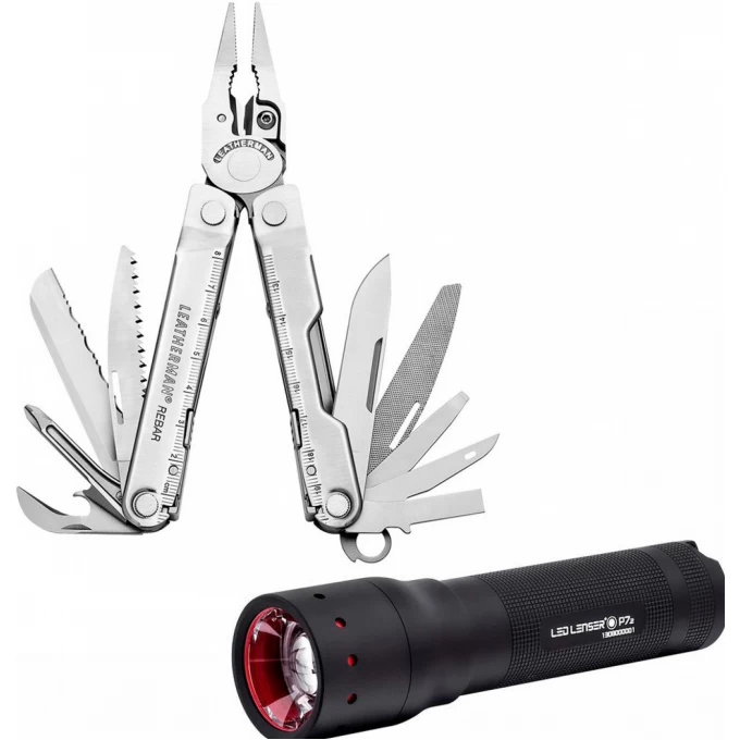Мультитул LEATHERMAN REBAR + LED LENSER P7.2 в подарочной упаковке с нейлоновым чехлом 1205 Мультитул LEATHERMAN REBAR + LED LENSER P7.2 в подарочной упаковке с нейлоновым чехлом 1205